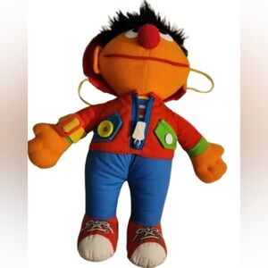 Vintage 1989 Playskool Sesame Street Dress  Me Up Ernie Plush Doll - Sz. 13"